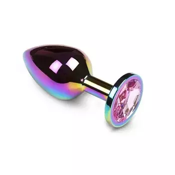 ПИКАНТНЫЕ ШТУЧКИ Металлическая анальная пробка с кристаллом 7х3см