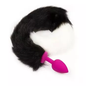 ПИКАНТНЫЕ ШТУЧКИ Силиконовая анальная пробка с пушистым хвостом 6х3 см