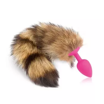 ПИКАНТНЫЕ ШТУЧКИ Силиконовая анальная пробка с хвостом енота 6 см