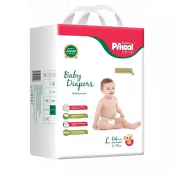 PIKOOL Подгузники Premium L (9-14 кг.) 64.0