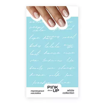 PINK UP Наклейки для ногтей переводные WHITE COLLECTION