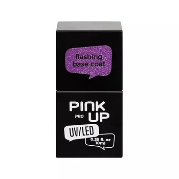 PINK UP Светоотражающая база для ногтей UV/LED PRO flashing base coat