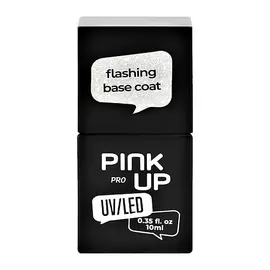 PINK UP Светоотражающая база для ногтей UV/LED PRO flashing base coat