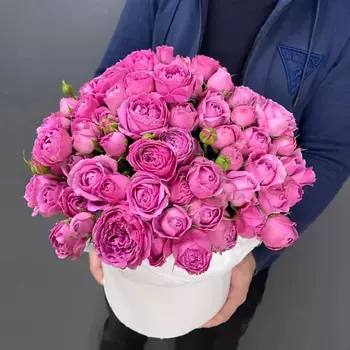 PINKBUKET Коробочка из пионовых роз "Pink Bubbles"