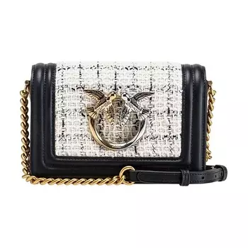 PINKO Сумка Cotton With Fine Grain Leather Shoulder Bag