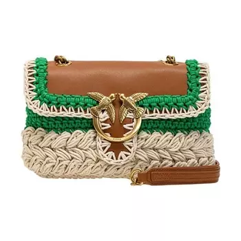 PINKO Сумка Cow Leather With Cotton Crossbody Bag, Shoulder Bag