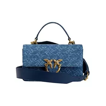 PINKO Сумка Fabric With Cow Leather Shoulder Bag, Handbag