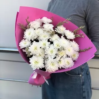 ПИОН ПИОНЫЧ Монобукет из хризантем