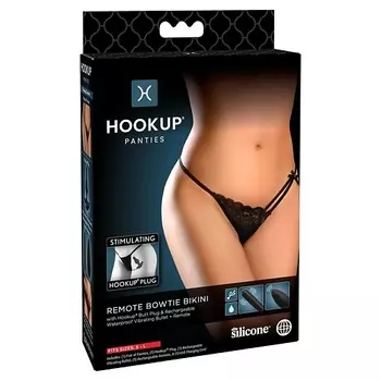 PIPEDREAM Необычные трусики Hookup Panties Remote Bowtie Bikini - Fits Size S-L