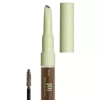 PIXI Двусторонний водостойкий карандаш и гель для бровей Natural Brow Duo