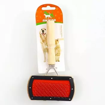 ПИЖОН Двусторонняя щётка-пуходерка с деревянной ручкой