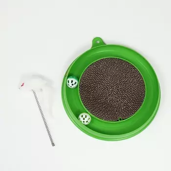 ПИЖОН Игровой комплекс (гофрокогтеточка, мышь на пружине и 2 шарика)