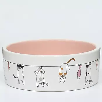 ПИЖОН Миска керамическая "Любовь и коты"