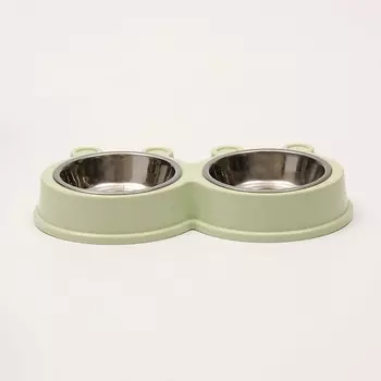 ПИЖОН Миска металлическая двойная на пластиковой основе