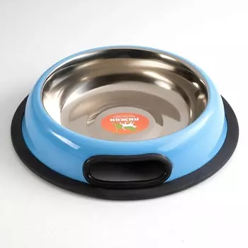 ПИЖОН Миска с нескользящим основанием округлая цветная с ручкой