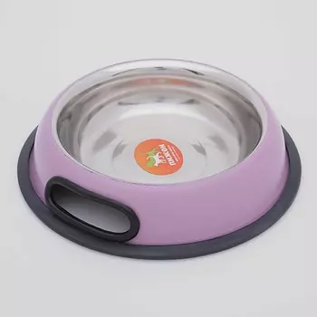 ПИЖОН Миска с нескользящим основанием округлая цветная с ручкой