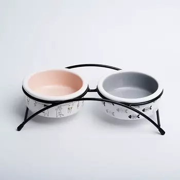 ПИЖОН Миски керамические на подставке