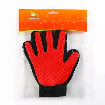 ПИЖОН Перчатка - щетка для шерсти на правую руку с удлиненными зубчиками