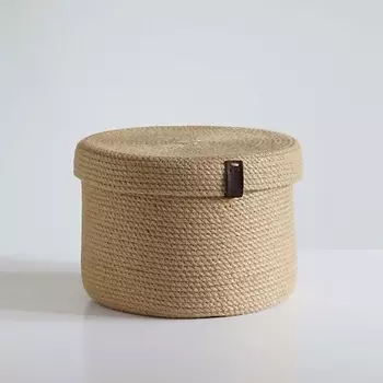 ПОЛЕ Плетеная корзина для хранения с крышкой 25*18