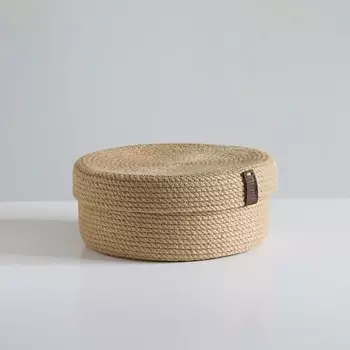 ПОЛЕ Плетеная корзина для хранения с крышкой 25*10