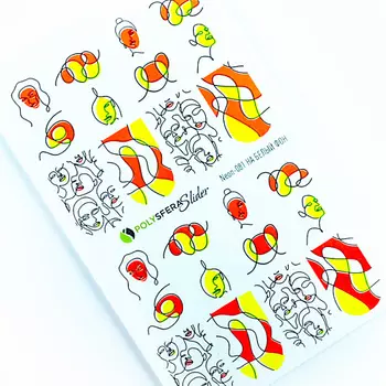 ПОЛИСФЕРА Слайдер дизайн для ногтей флуоресцентный Super Neon 081