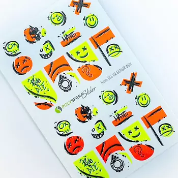 ПОЛИСФЕРА Слайдер дизайн для ногтей флуоресцентный Super Neon 066