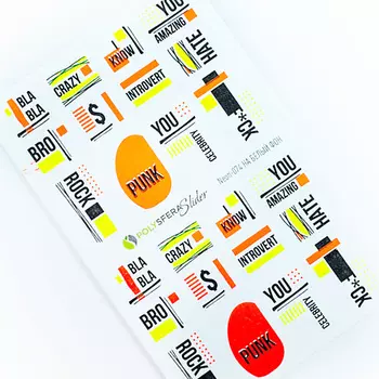 ПОЛИСФЕРА Слайдер дизайн для ногтей флуоресцентный Super Neon 074