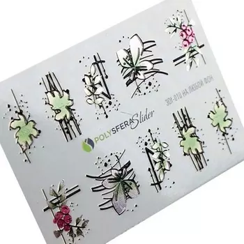 ПОЛИСФЕРА Слайдер дизайн для ногтей Объем и фольга Микс 010