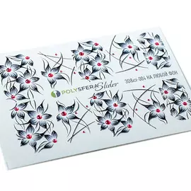 ПОЛИСФЕРА Слайдер дизайн для ногтей Объем и стразы Черные 004