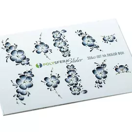 ПОЛИСФЕРА Слайдер дизайн для ногтей Объем и стразы Черные 007