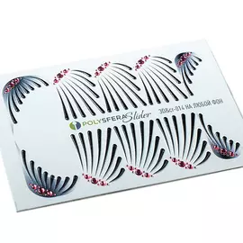 ПОЛИСФЕРА Слайдер дизайн для ногтей Объем и стразы Черные 014