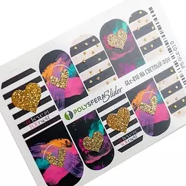 ПОЛИСФЕРА Слайдер дизайн для ногтей с глиттером Гламурный блеск 010