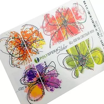 ПОЛИСФЕРА Слайдер дизайн для ногтей с глиттером Гламурный блеск 030