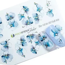 ПОЛИСФЕРА Слайдер дизайн для ногтей со стразами Нежная акварель 160