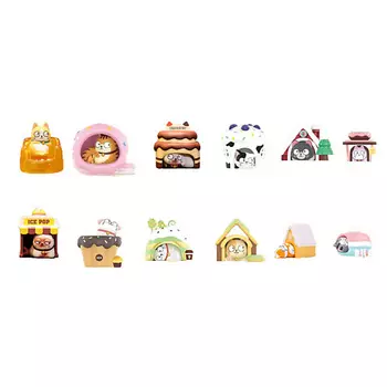 POP MART Фигурка Fish Meow Dessert Bed Collection Whole Set 12 Pcs