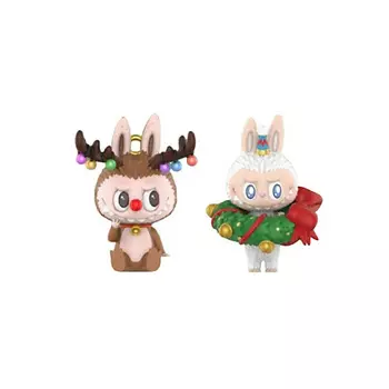 POP MART Игрушка LABUBU Christmas Series baby elk + Christmas wreath, 9см
