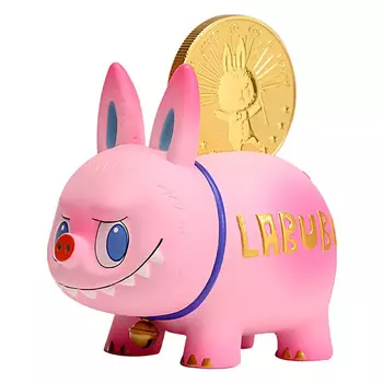 POP MART Игрушка-сюрприз LABUBU Piggy Bank Hang Tag Box, 6 см
