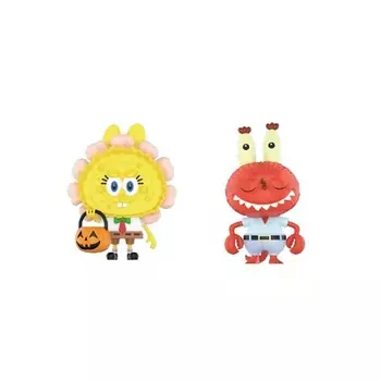 POP MART Игрушка-сюрприз The Monsters Spongebob Series jack-o'-lantern + crab boss x ZIMOMO, 9 см