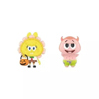 POP MART Игрушка-сюрприз The Monsters Spongebob Series jack-o'-lantern + pie star xYAYA, 9 см