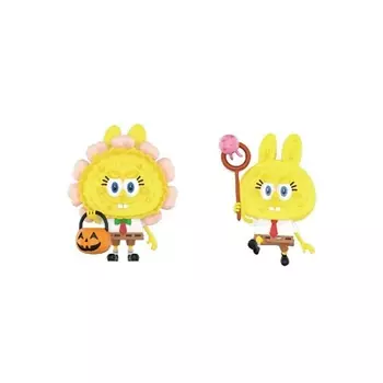 POP MART Игрушка-сюрприз The Monsters Spongebob, jack-o'-lantern + jellyfish catcher, 9 см