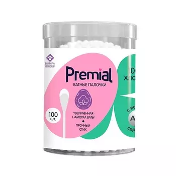 PREMIAL Classic Палочки ватные в цилиндре 100.0