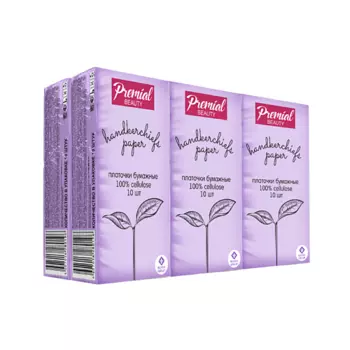 PREMIAL Classic Платочки бумажные трехслойные неароматизированные 60.0