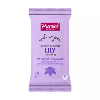 PREMIAL La fleur Салфетки влажные очищающие ароматерапия лилия 15.0