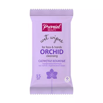 PREMIAL La fleur Салфетки влажные очищающие ароматерапия орхидея 15.0