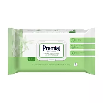 PREMIAL Natural Салфетки влажные универсальные с экстрактом бамбука 100.0