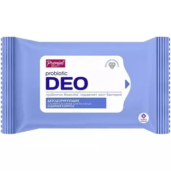 PREMIAL Салфетки влажные дезодорирующие