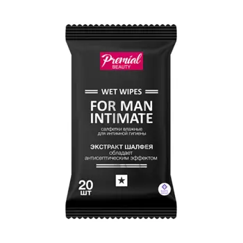PREMIAL Салфетки влажные для интимной гигиены с экстрактом шалфея 20.0