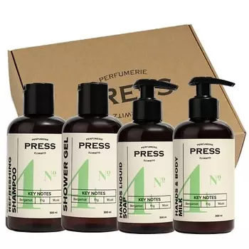 PRESS GURWITZ PERFUMERIE Набор Шампунь для волос №1 Гель для душа + Жидкое мыло + Молочко для тела