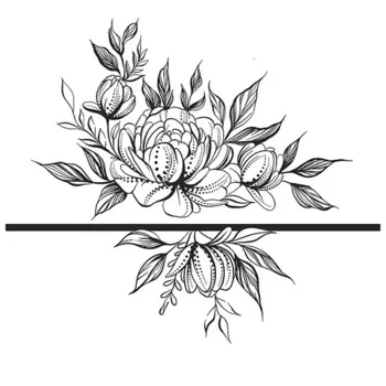 PRINT FACTORY Переводная Временная Татуировка Браслет с Пионом