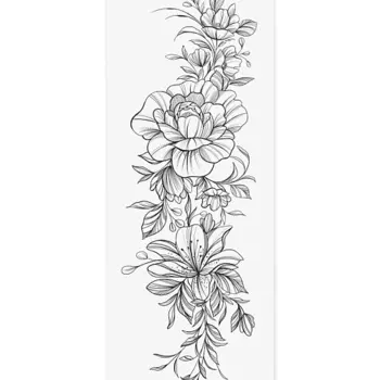 PRINT FACTORY Переводная Временная Татуировка Цветы